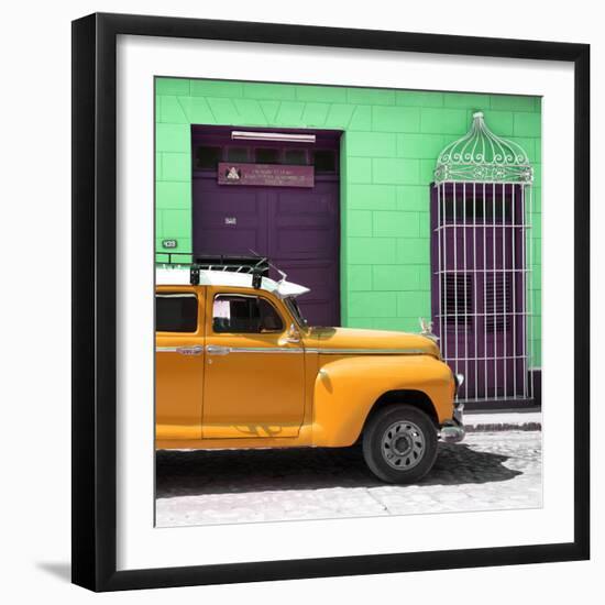 Cuba Fuerte Collection SQ - Orange Vintage Car-Philippe Hugonnard-Framed Photographic Print