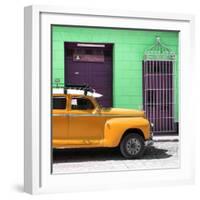 Cuba Fuerte Collection SQ - Orange Vintage Car-Philippe Hugonnard-Framed Photographic Print