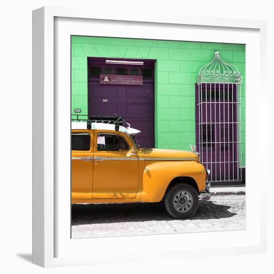 Cuba Fuerte Collection SQ - Orange Vintage Car-Philippe Hugonnard-Framed Photographic Print