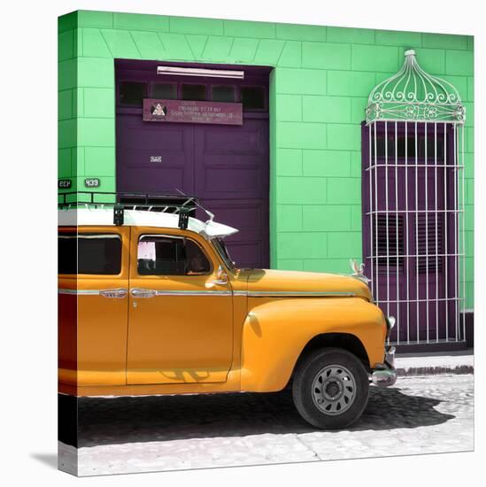 Cuba Fuerte Collection SQ - Orange Vintage Car-Philippe Hugonnard-Stretched Canvas