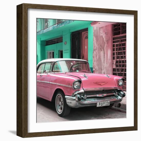 Cuba Fuerte Collection SQ - Pink Chevrolet Cuban-Philippe Hugonnard-Framed Photographic Print