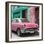 Cuba Fuerte Collection SQ - Pink Chevrolet Cuban-Philippe Hugonnard-Framed Photographic Print