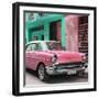 Cuba Fuerte Collection SQ - Pink Chevrolet Cuban-Philippe Hugonnard-Framed Photographic Print