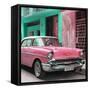 Cuba Fuerte Collection SQ - Pink Chevrolet Cuban-Philippe Hugonnard-Framed Stretched Canvas