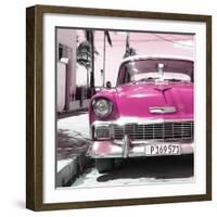 Cuba Fuerte Collection SQ - Pink Chevy-Philippe Hugonnard-Framed Photographic Print