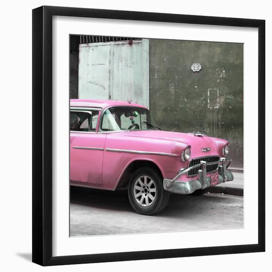 Cuba Fuerte Collection SQ - Pink Chevy-Philippe Hugonnard-Framed Photographic Print