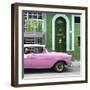 Cuba Fuerte Collection SQ - Pink Classic Car in Havana-Philippe Hugonnard-Framed Photographic Print