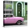 Cuba Fuerte Collection SQ - Pink Classic Car in Havana-Philippe Hugonnard-Stretched Canvas