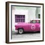 Cuba Fuerte Collection SQ - Pink Pontiac 1953 Original Classic Car-Philippe Hugonnard-Framed Photographic Print