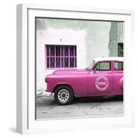 Cuba Fuerte Collection SQ - Pink Pontiac 1953 Original Classic Car-Philippe Hugonnard-Framed Photographic Print