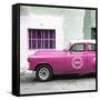 Cuba Fuerte Collection SQ - Pink Pontiac 1953 Original Classic Car-Philippe Hugonnard-Framed Stretched Canvas