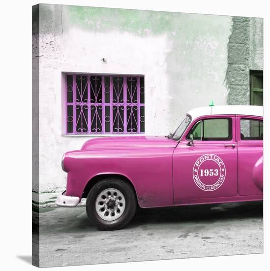 Cuba Fuerte Collection SQ - Pink Pontiac 1953 Original Classic Car-Philippe Hugonnard-Stretched Canvas