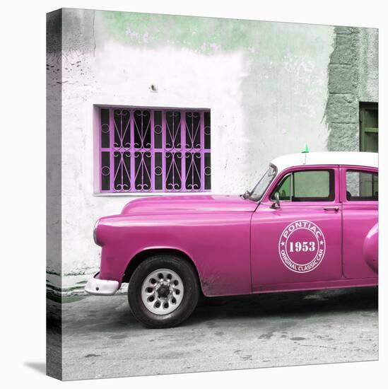 Cuba Fuerte Collection SQ - Pink Pontiac 1953 Original Classic Car-Philippe Hugonnard-Stretched Canvas