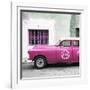 Cuba Fuerte Collection SQ - Pink Pontiac 1953 Original Classic Car-Philippe Hugonnard-Framed Photographic Print