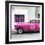 Cuba Fuerte Collection SQ - Pink Pontiac 1953 Original Classic Car-Philippe Hugonnard-Framed Photographic Print