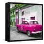 Cuba Fuerte Collection SQ - Pink Taxi Pontiac 1953-Philippe Hugonnard-Framed Stretched Canvas