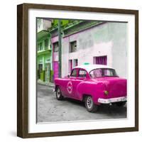 Cuba Fuerte Collection SQ - Pink Taxi Pontiac 1953-Philippe Hugonnard-Framed Photographic Print