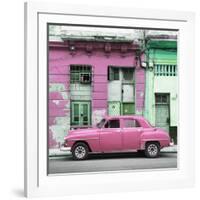 Cuba Fuerte Collection SQ - Pink Vintage American Car in Havana-Philippe Hugonnard-Framed Photographic Print