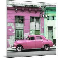 Cuba Fuerte Collection SQ - Pink Vintage American Car in Havana-Philippe Hugonnard-Mounted Photographic Print