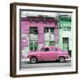 Cuba Fuerte Collection SQ - Pink Vintage American Car in Havana-Philippe Hugonnard-Framed Photographic Print