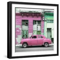 Cuba Fuerte Collection SQ - Pink Vintage American Car in Havana-Philippe Hugonnard-Framed Photographic Print