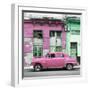 Cuba Fuerte Collection SQ - Pink Vintage American Car in Havana-Philippe Hugonnard-Framed Photographic Print