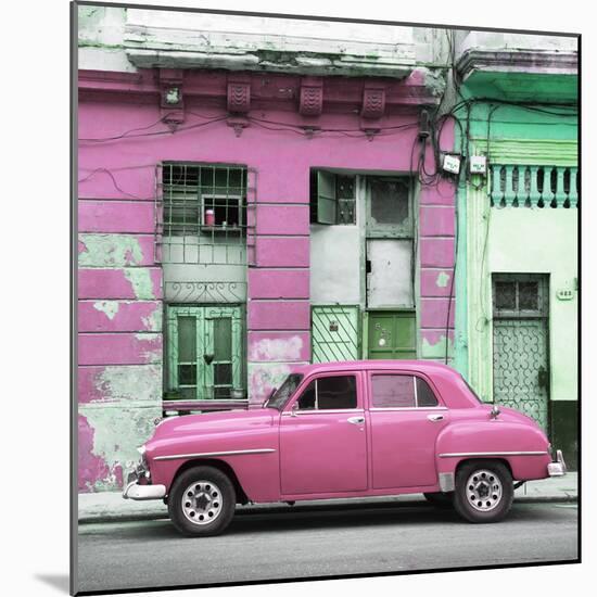 Cuba Fuerte Collection SQ - Pink Vintage American Car in Havana-Philippe Hugonnard-Mounted Photographic Print