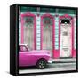 Cuba Fuerte Collection SQ - Pink Vintage Car in Havana II-Philippe Hugonnard-Framed Stretched Canvas