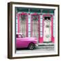 Cuba Fuerte Collection SQ - Pink Vintage Car in Havana II-Philippe Hugonnard-Framed Photographic Print