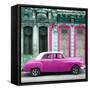 Cuba Fuerte Collection SQ - Pink Vintage Car in Havana-Philippe Hugonnard-Framed Stretched Canvas