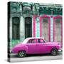 Cuba Fuerte Collection SQ - Pink Vintage Car in Havana-Philippe Hugonnard-Stretched Canvas