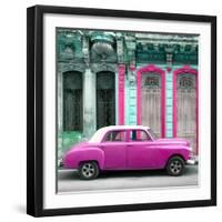 Cuba Fuerte Collection SQ - Pink Vintage Car in Havana-Philippe Hugonnard-Framed Photographic Print