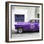 Cuba Fuerte Collection SQ - Purple Pontiac 1953 Original Classic Car-Philippe Hugonnard-Framed Photographic Print