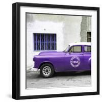 Cuba Fuerte Collection SQ - Purple Pontiac 1953 Original Classic Car-Philippe Hugonnard-Framed Photographic Print