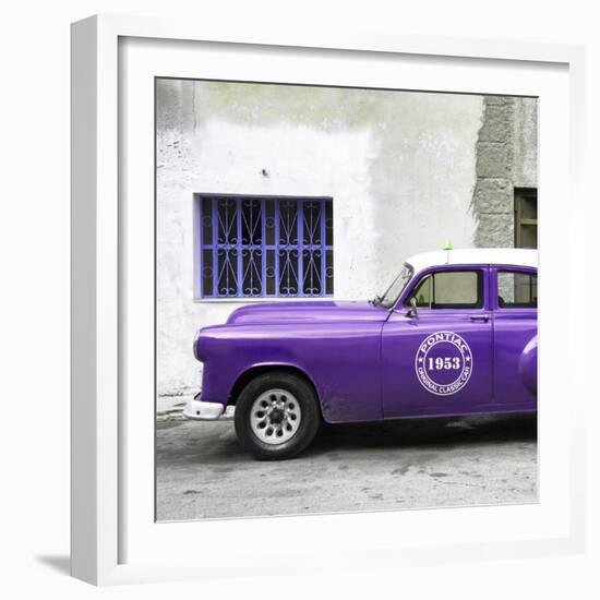 Cuba Fuerte Collection SQ - Purple Pontiac 1953 Original Classic Car-Philippe Hugonnard-Framed Photographic Print