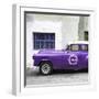 Cuba Fuerte Collection SQ - Purple Pontiac 1953 Original Classic Car-Philippe Hugonnard-Framed Photographic Print