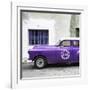 Cuba Fuerte Collection SQ - Purple Pontiac 1953 Original Classic Car-Philippe Hugonnard-Framed Photographic Print