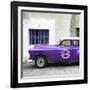 Cuba Fuerte Collection SQ - Purple Pontiac 1953 Original Classic Car-Philippe Hugonnard-Framed Photographic Print