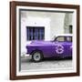 Cuba Fuerte Collection SQ - Purple Pontiac 1953 Original Classic Car-Philippe Hugonnard-Framed Photographic Print