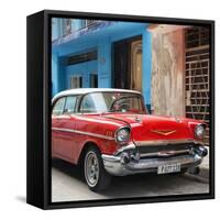 Cuba Fuerte Collection SQ - Red Chevrolet Cuban-Philippe Hugonnard-Framed Stretched Canvas