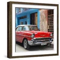 Cuba Fuerte Collection SQ - Red Chevrolet Cuban-Philippe Hugonnard-Framed Photographic Print