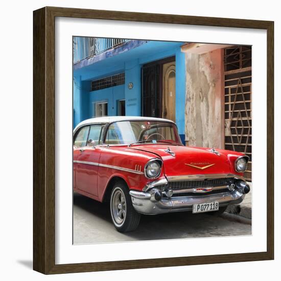 Cuba Fuerte Collection SQ - Red Chevrolet Cuban-Philippe Hugonnard-Framed Photographic Print