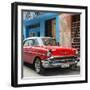 Cuba Fuerte Collection SQ - Red Chevrolet Cuban-Philippe Hugonnard-Framed Photographic Print