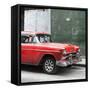 Cuba Fuerte Collection SQ - Red Chevy-Philippe Hugonnard-Framed Stretched Canvas