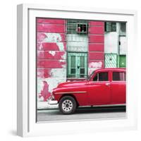 Cuba Fuerte Collection SQ - Red Classic American Car-Philippe Hugonnard-Framed Photographic Print