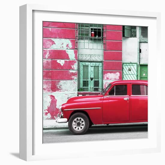 Cuba Fuerte Collection SQ - Red Classic American Car-Philippe Hugonnard-Framed Photographic Print