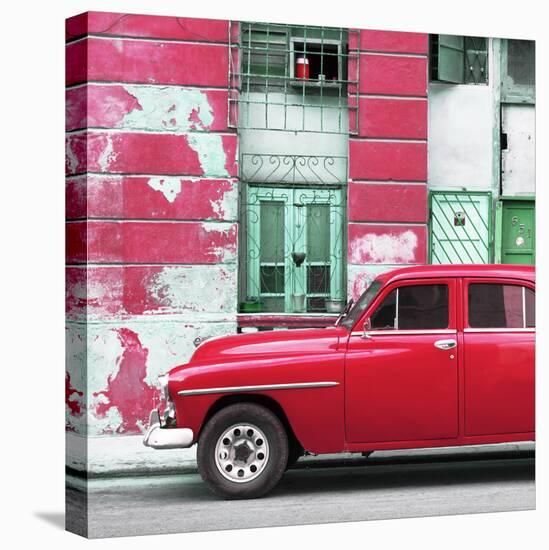 Cuba Fuerte Collection SQ - Red Classic American Car-Philippe Hugonnard-Stretched Canvas