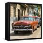Cuba Fuerte Collection SQ - Red Classic Car in Havana-Philippe Hugonnard-Framed Stretched Canvas