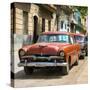 Cuba Fuerte Collection SQ - Red Classic Car in Havana-Philippe Hugonnard-Stretched Canvas