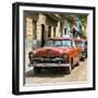 Cuba Fuerte Collection SQ - Red Classic Car in Havana-Philippe Hugonnard-Framed Photographic Print